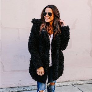 Black fur coat